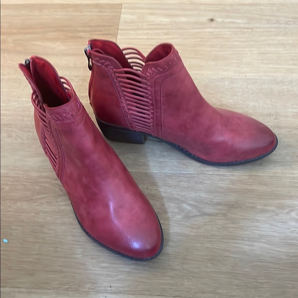 Elegant Red Ankle Booties